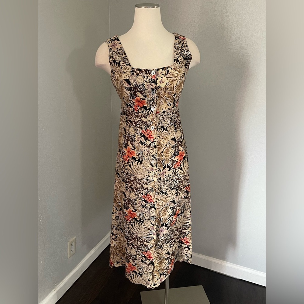 Robbie Bee Floral Maxi Dress in Black, Cream & Coral